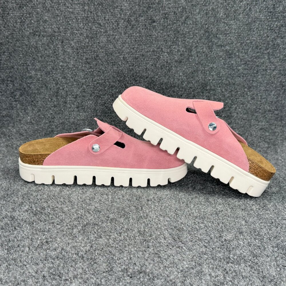 Papillio Pink Suede Platform Clogs - Picture 7 of 9